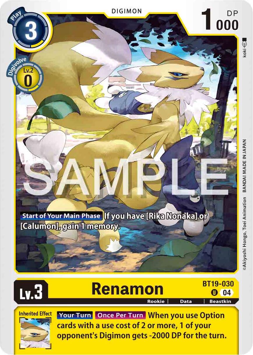 Renamon [BT19-030] [Release Special Booster Ver.2.0] | Shuffle n Cut Hobbies & Games