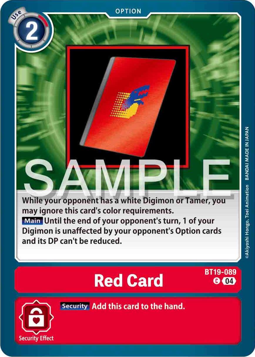 Red Card [BT19-089] [Release Special Booster Ver.2.0] | Shuffle n Cut Hobbies & Games