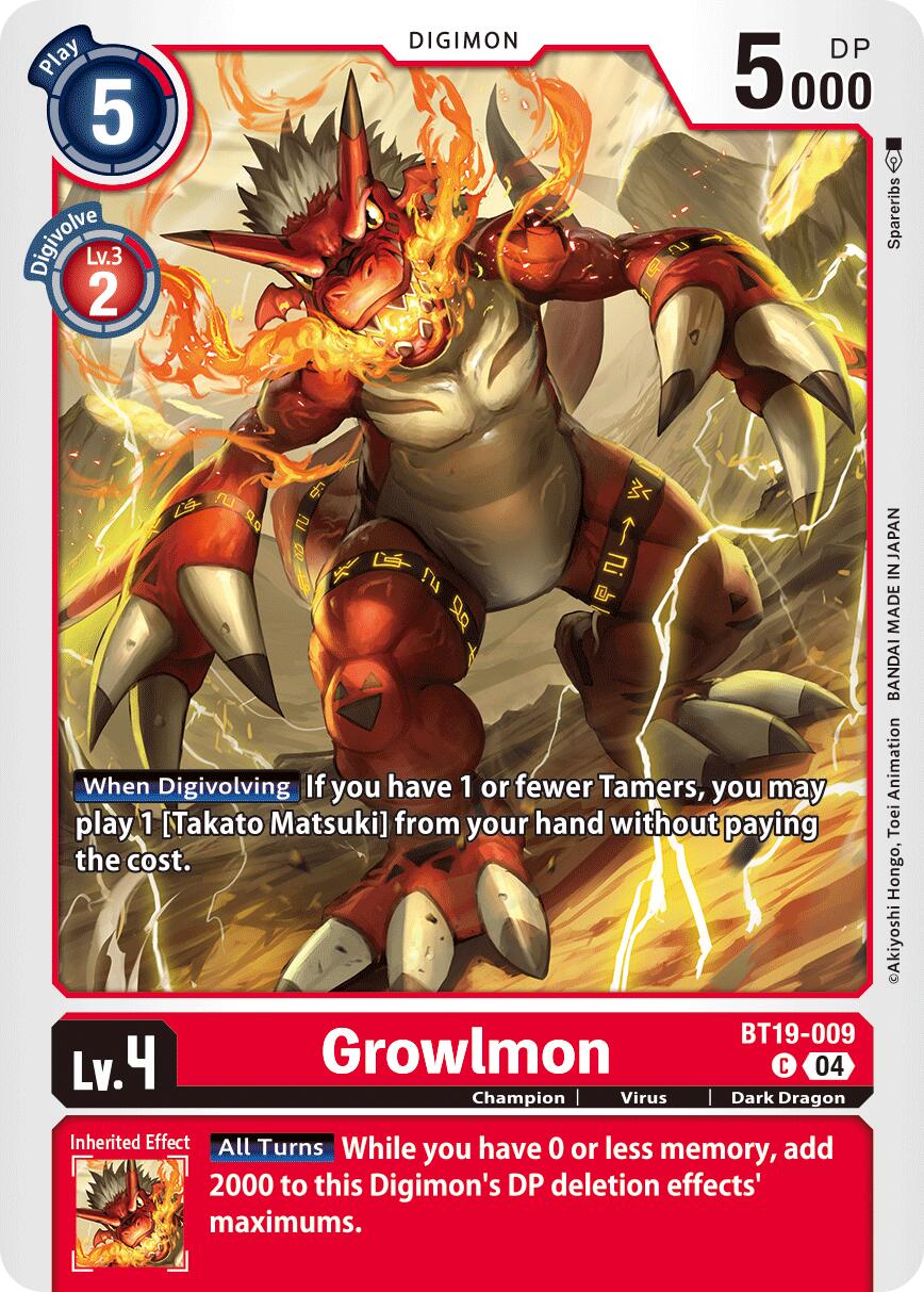 Growlmon [BT19-009] [Release Special Booster Ver.2.5] | Shuffle n Cut Hobbies & Games