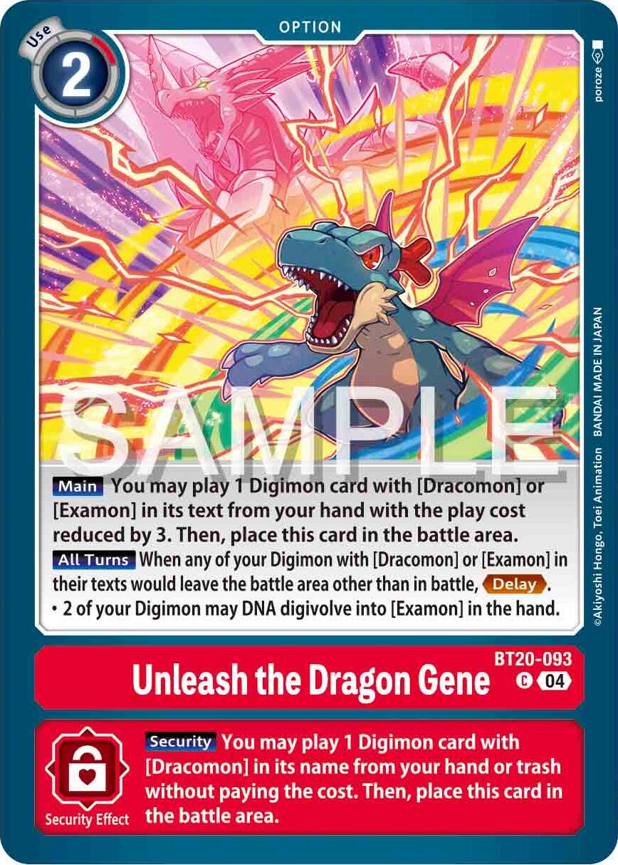 Unleash the Dragon Gene [BT20-093] [Release Special Booster Ver.2.0] | Shuffle n Cut Hobbies & Games