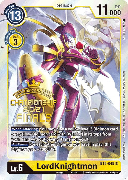 LordKnightmon [BT5-045] (2021 Championship Finals Event Pack Alt-Art Gold Stamp Set) [Battle of Omni Promos] | Shuffle n Cut Hobbies & Games