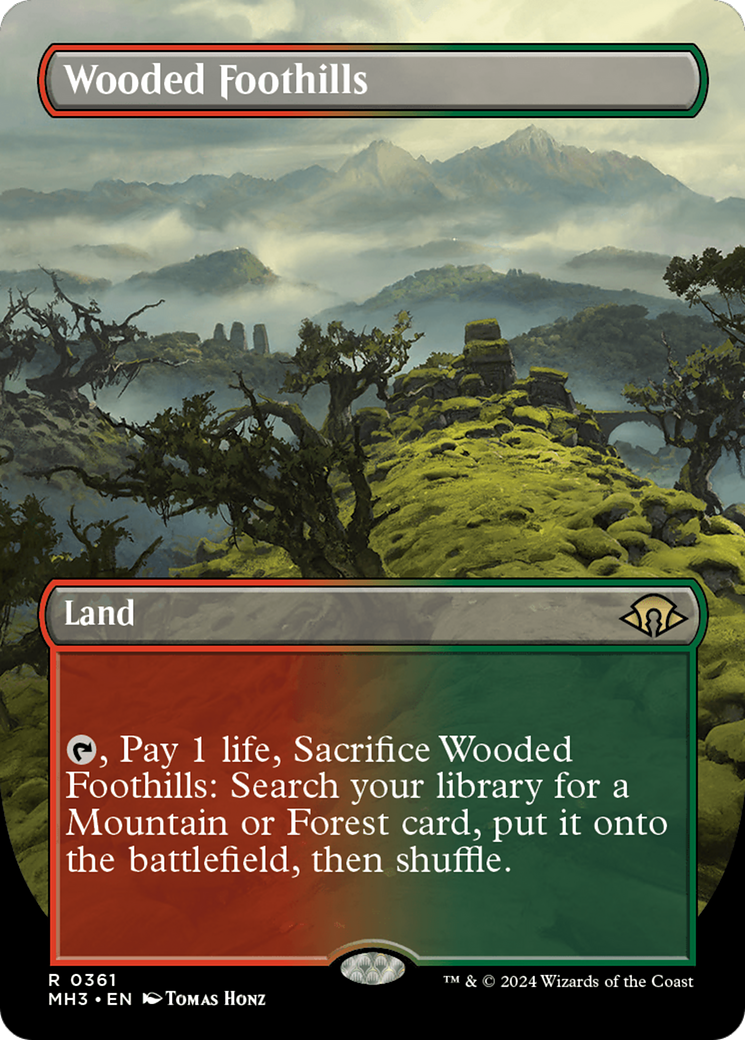 Wooded Foothills (Borderless) [Modern Horizons 3] | Shuffle n Cut Hobbies & Games