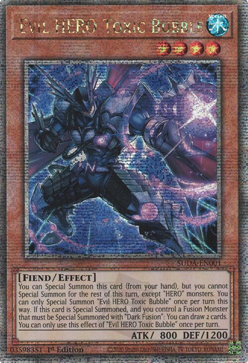 Evil HERO Toxic Bubble (Quarter Century Secret Rare) [SUDA-EN001] Quarter Century Secret Rare | Shuffle n Cut Hobbies & Games