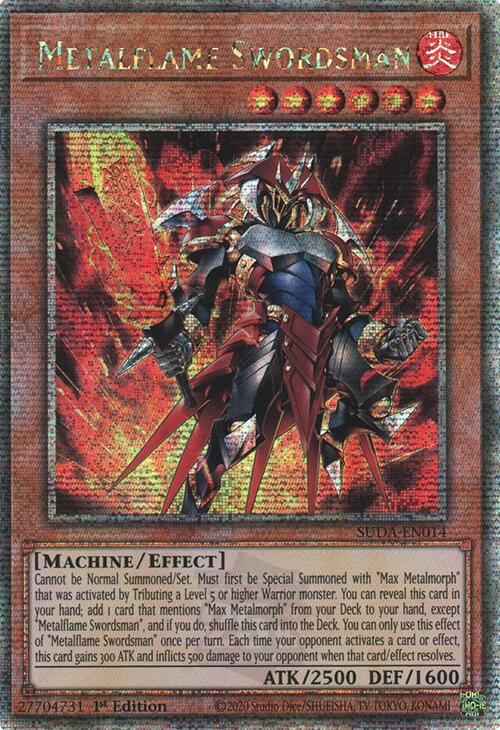 Metalflame Swordsman (Quarter Century Secret Rare) [SUDA-EN014] Quarter Century Secret Rare | Shuffle n Cut Hobbies & Games