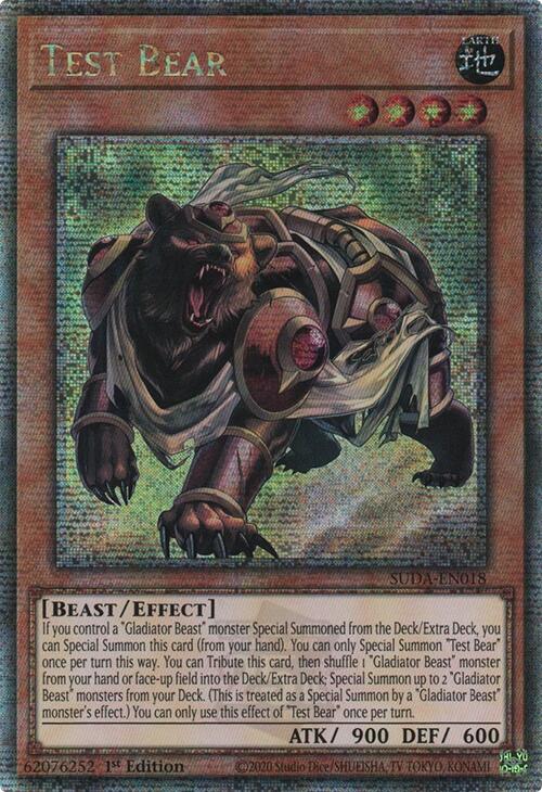 Test Bear (Quarter Century Secret Rare) [SUDA-EN018] Quarter Century Secret Rare | Shuffle n Cut Hobbies & Games