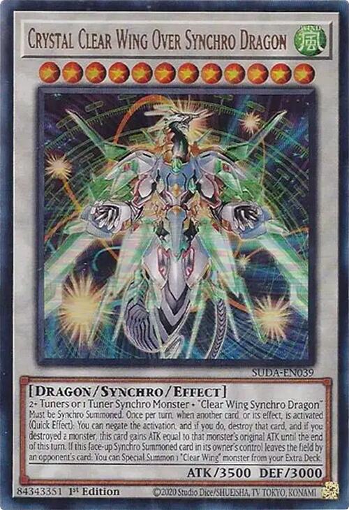 Crystal Clear Wing Over Synchro Dragon [SUDA-EN039] Ultra Rare | Shuffle n Cut Hobbies & Games