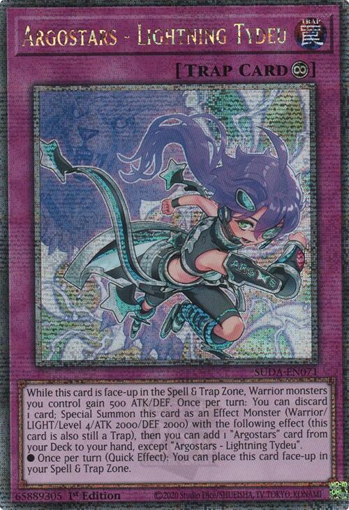 Argostars - Lightning Tydeu (Quarter Century Secret Rare) [SUDA-EN071] Quarter Century Secret Rare | Shuffle n Cut Hobbies & Games