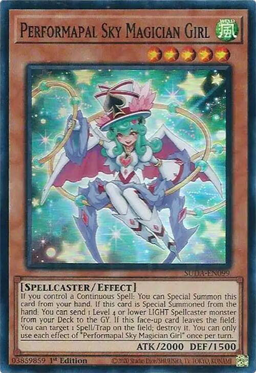 Performapal Sky Magician Girl [SUDA-EN099] Super Rare | Shuffle n Cut Hobbies & Games