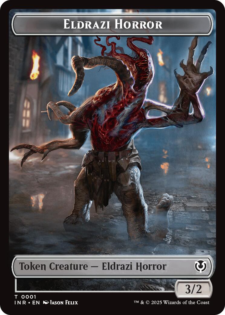 Eldrazi Horror // Human Soldier (0003) Double-Sided Token [Innistrad Remastered Tokens] | Shuffle n Cut Hobbies & Games