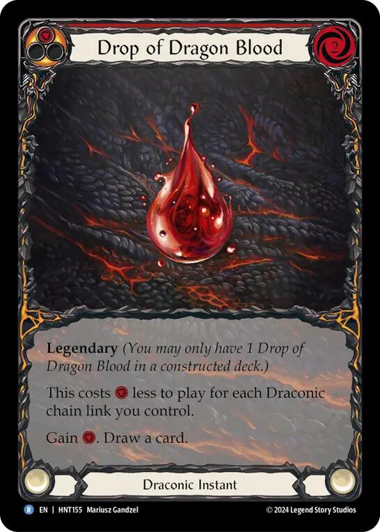 Drop of Dragon Blood (Red) (Extended Art) [HNT155] (The Hunted)  Rainbow Foil | Shuffle n Cut Hobbies & Games