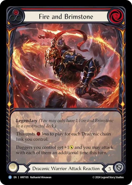 Fire and Brimstone (Extended Art) [HNT105] (The Hunted)  Rainbow Foil | Shuffle n Cut Hobbies & Games