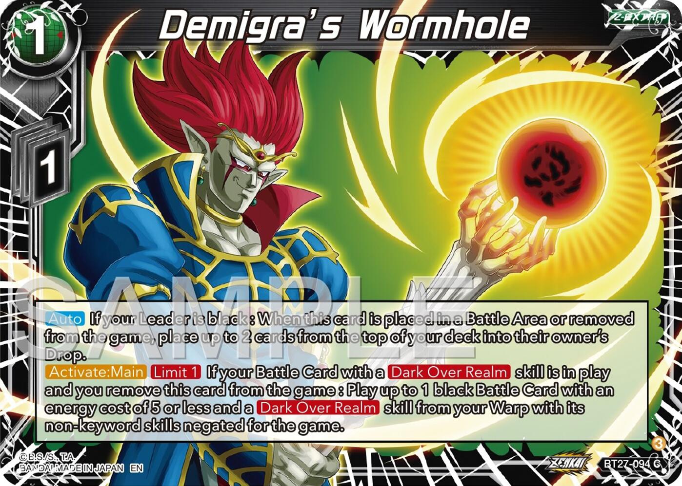 Demigra's Wormhole (BT27-094) [History of Z] | Shuffle n Cut Hobbies & Games