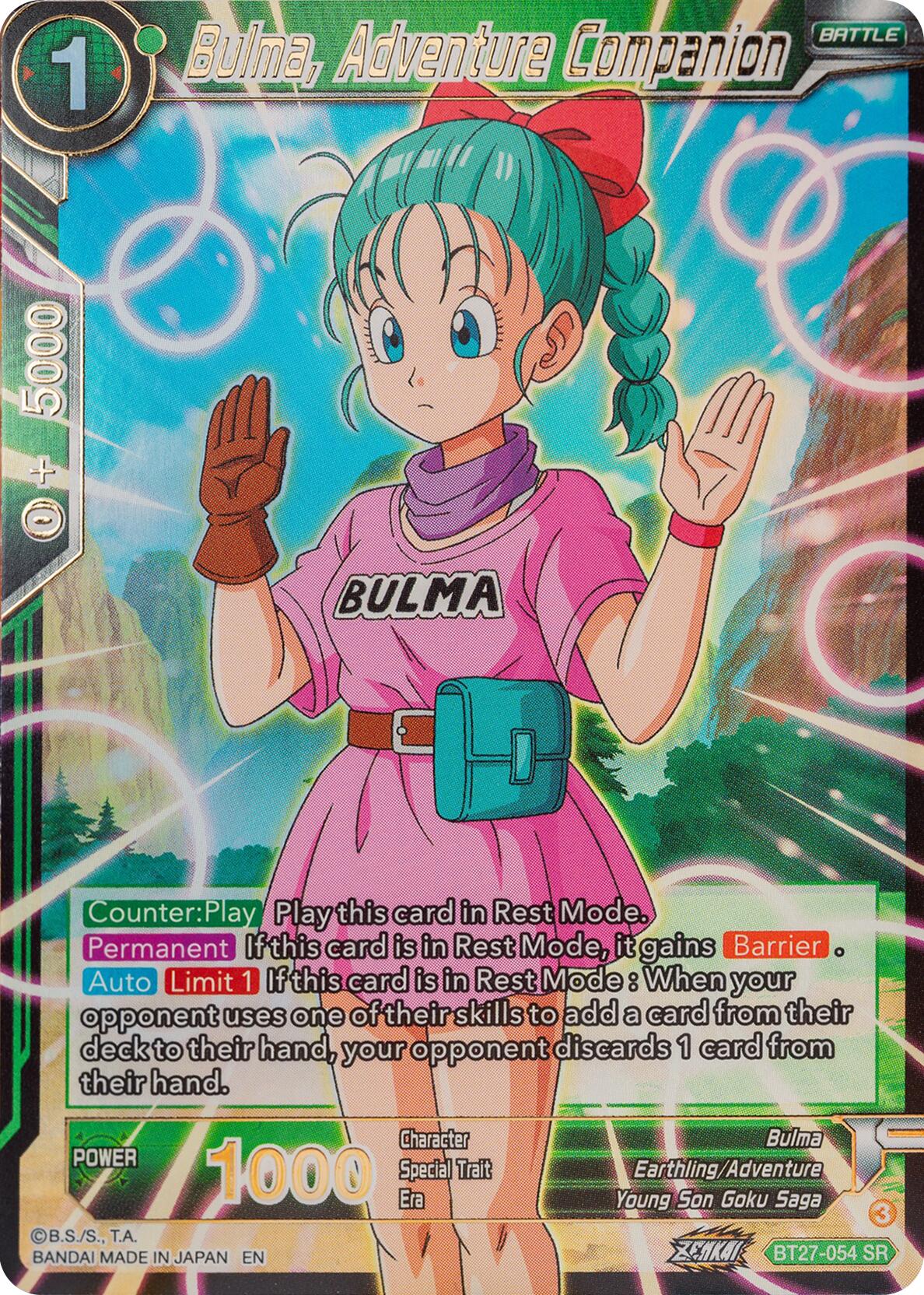 Bulma, Adventure Companion (BT27-054) [History of Z] | Shuffle n Cut Hobbies & Games