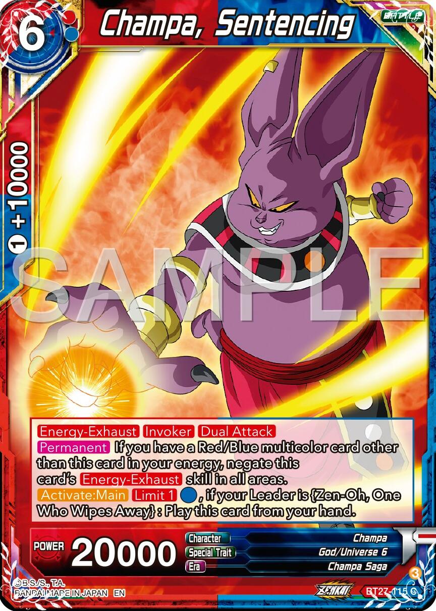 Champa, Sentencing (BT27-115) [History of Z] | Shuffle n Cut Hobbies & Games