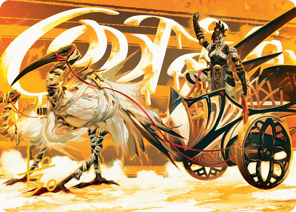 Skyseer's Chariot Art Card (Gold-Stamped Signature) [Aetherdrift Art Series] | Shuffle n Cut Hobbies & Games