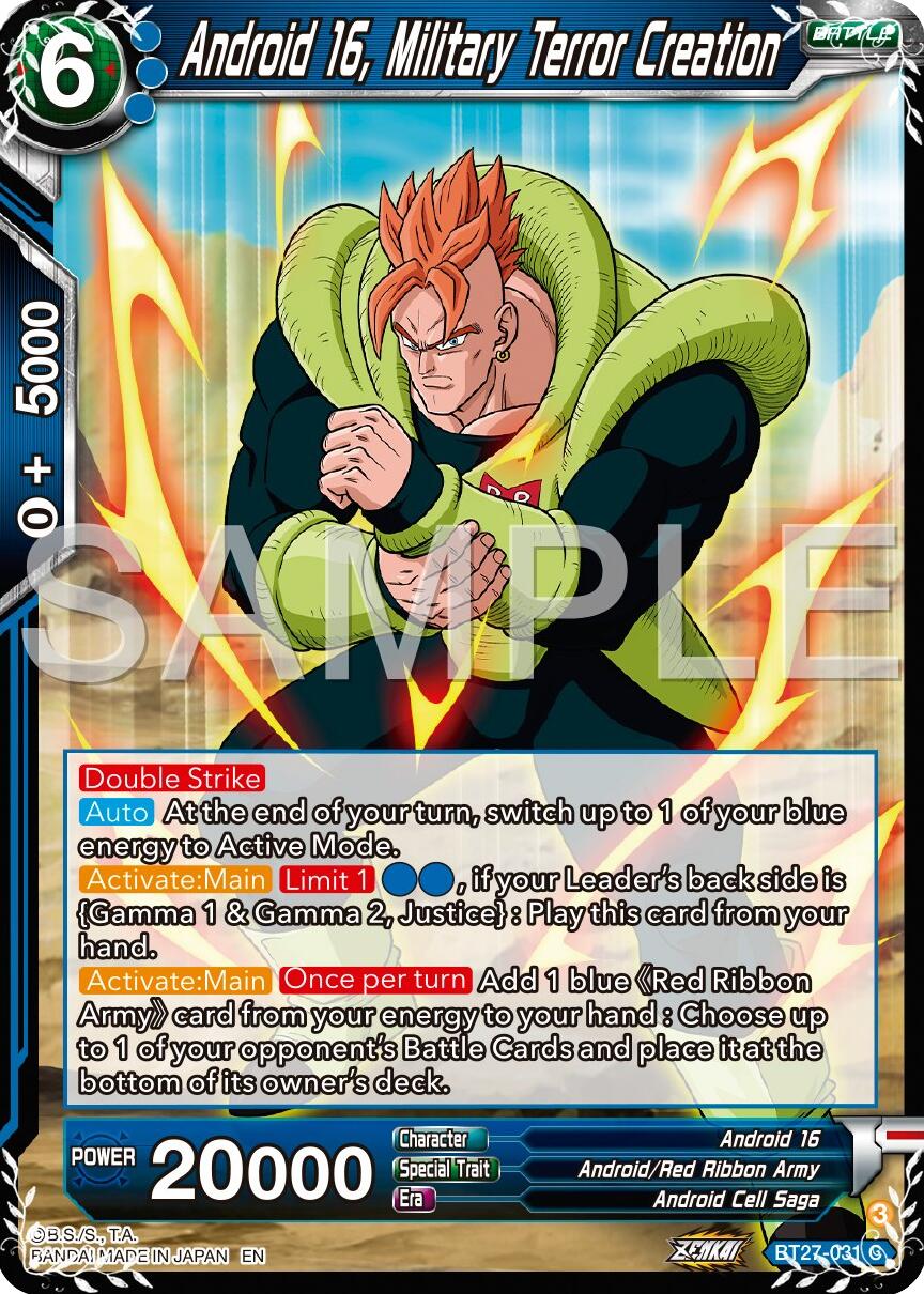 Android 16, Military Terror Creation (BT27-031) [History of Z] | Shuffle n Cut Hobbies & Games