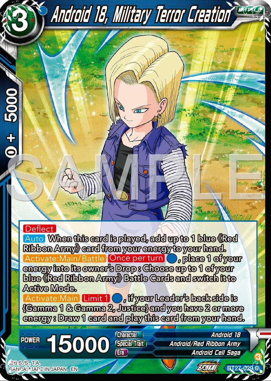 Android 18, Military Terror Creation (BT27-029) [History of Z] | Shuffle n Cut Hobbies & Games