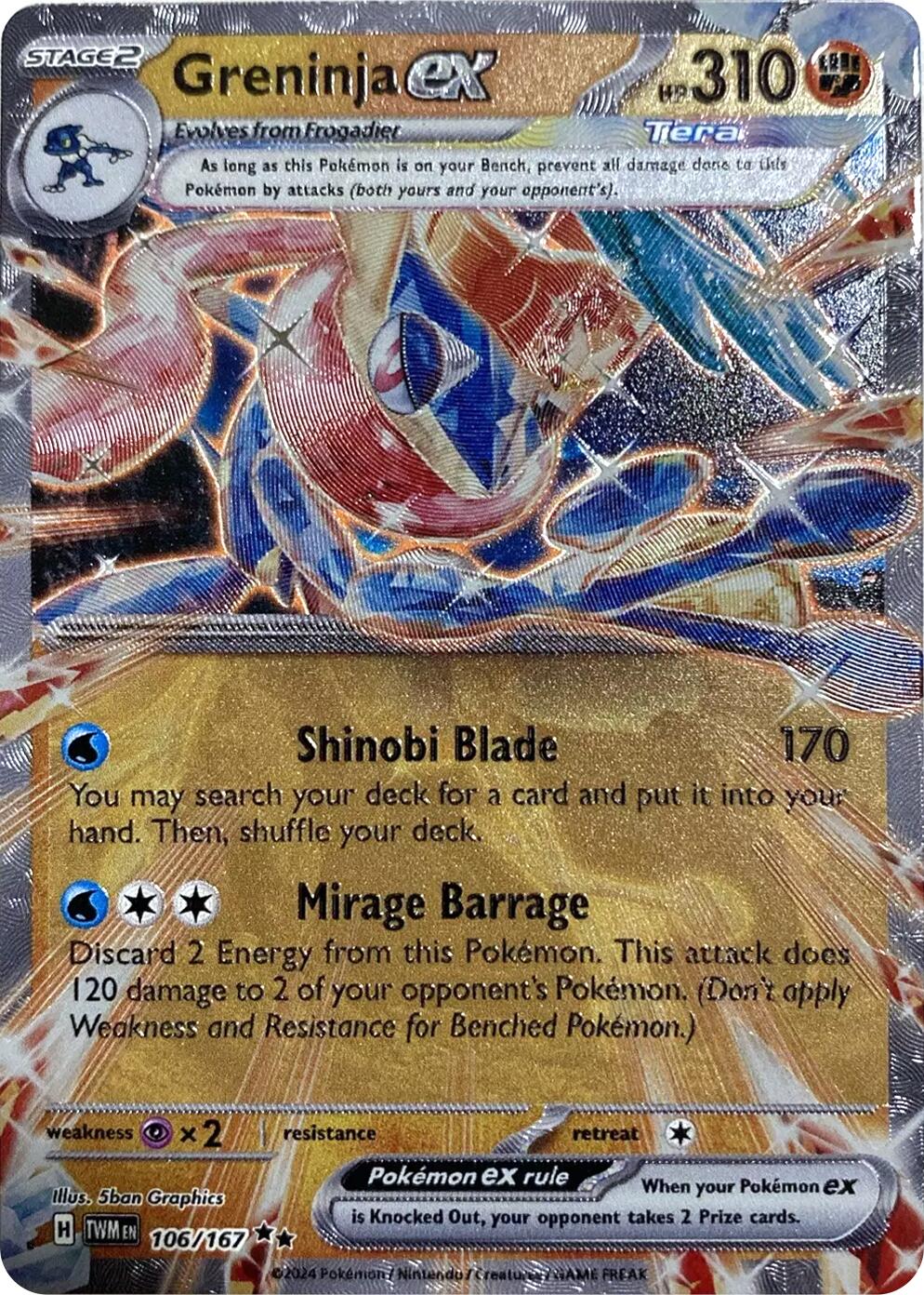 Greninja ex (106/167) (GameStop Metal Card) [Miscellaneous Cards] | Shuffle n Cut Hobbies & Games