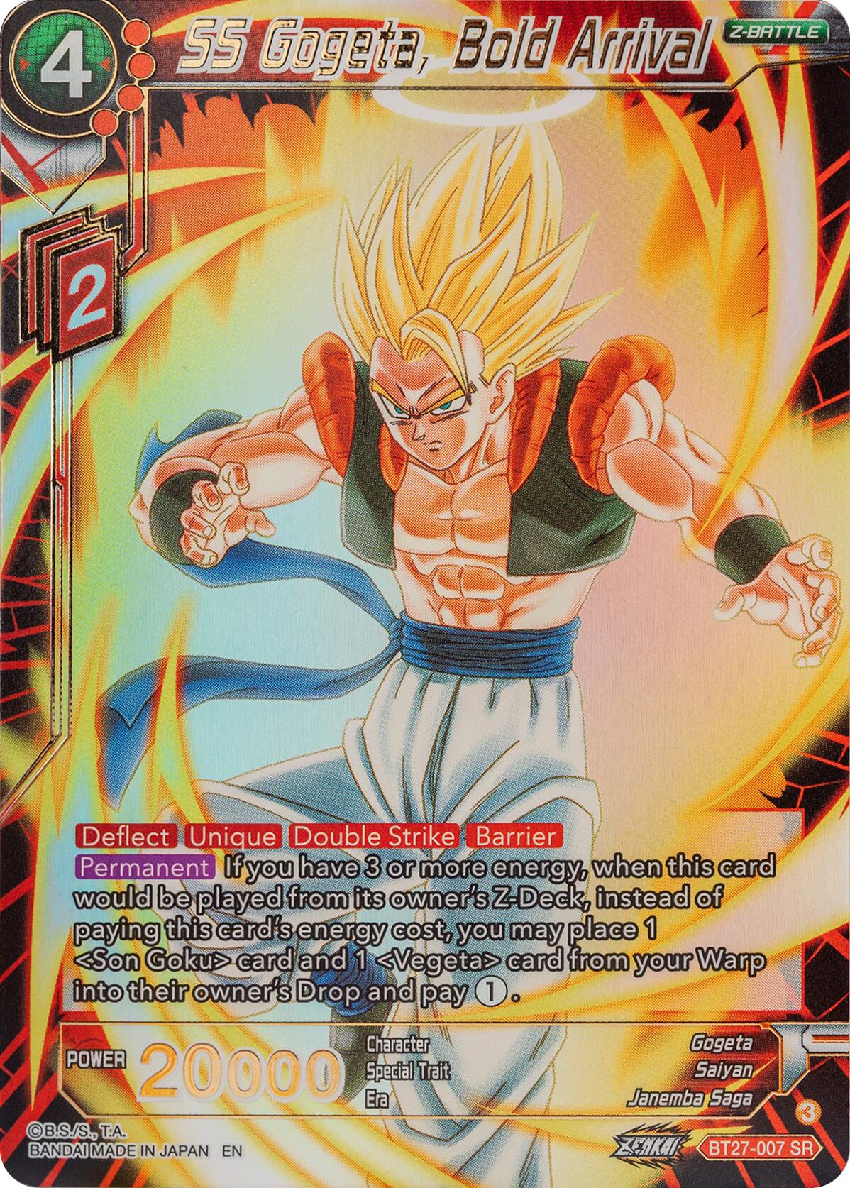 SS Gogeta, Bold Arrival (BT27-007) [History of Z] | Shuffle n Cut Hobbies & Games