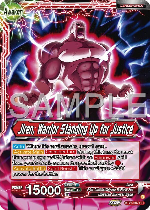 Jiren // Jiren, Warrior Standing Up for Justice (BT27-002) [History of Z] | Shuffle n Cut Hobbies & Games