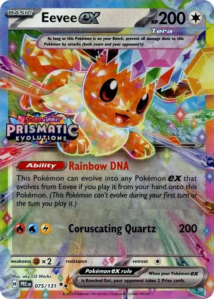 Eevee ex (075/131) (Prismatic Evolutions Stamp) [Scarlet & Violet: Prismatic Evolutions] | Shuffle n Cut Hobbies & Games