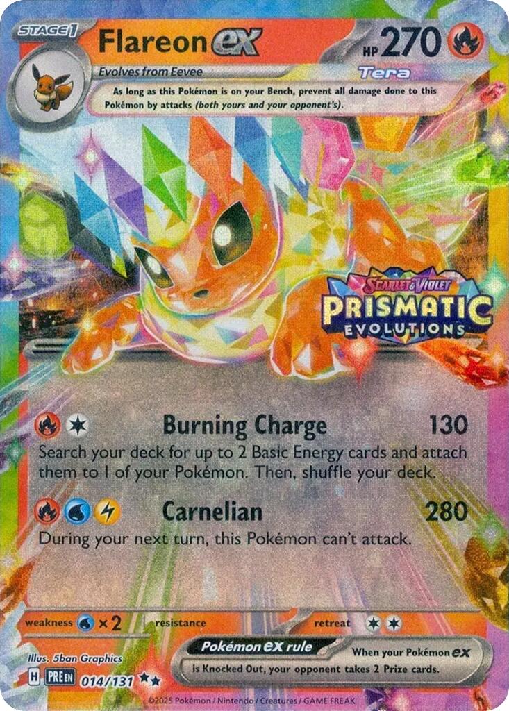 Flareon ex (014/131) (Prismatic Evolutions Stamp) [Scarlet & Violet: Prismatic Evolutions] | Shuffle n Cut Hobbies & Games