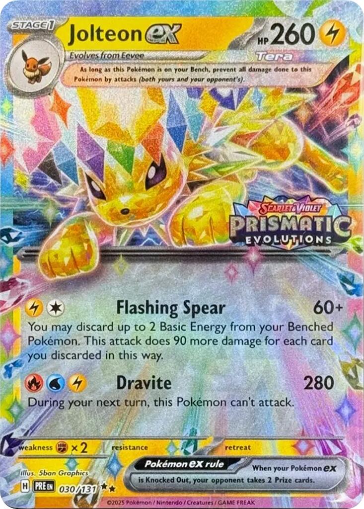 Jolteon ex (030/131) (Prismatic Evolutions Stamp) [Scarlet & Violet: Prismatic Evolutions] | Shuffle n Cut Hobbies & Games