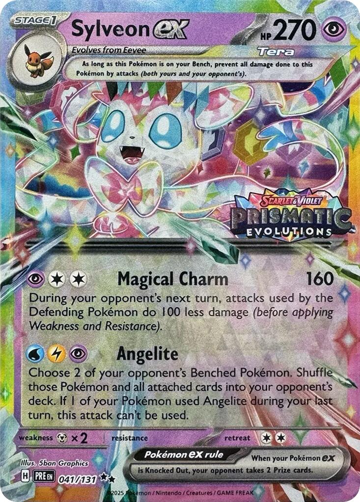 Sylveon ex (041/131) (Prismatic Evolutions Stamp) [Scarlet & Violet: Prismatic Evolutions] | Shuffle n Cut Hobbies & Games