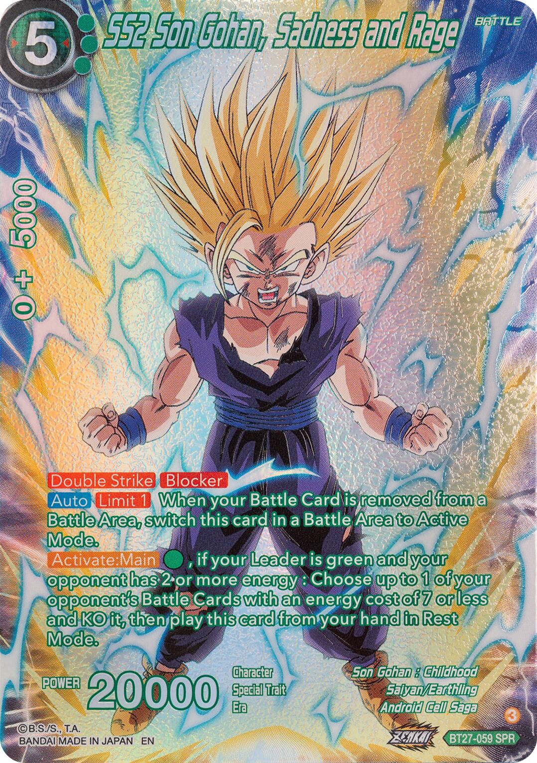 SS2 Son Gohan, Sadness and Rage (SPR) (BT27-059) [History of Z] | Shuffle n Cut Hobbies & Games