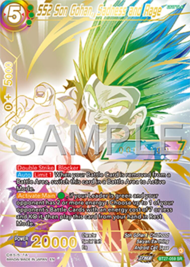 SS2 Son Gohan, Sadness and Rage (Serial Numbered) (BT27-059) [History of Z] | Shuffle n Cut Hobbies & Games