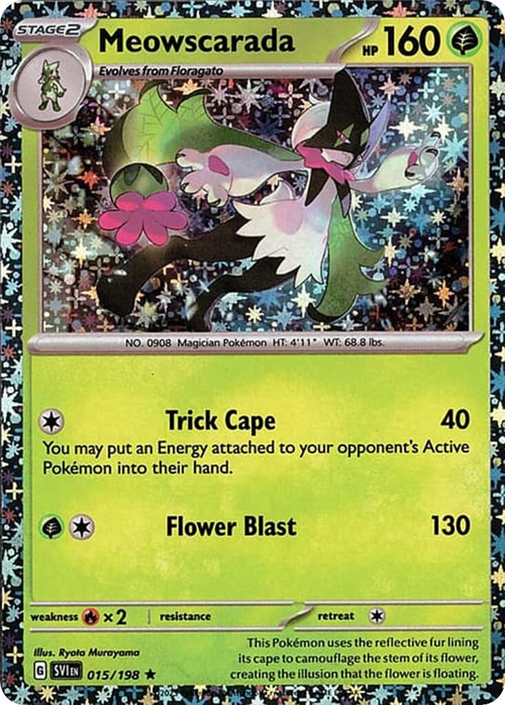 Meowscarada (015/198) (Sparkle Holo) [Miscellaneous Cards] | Shuffle n Cut Hobbies & Games