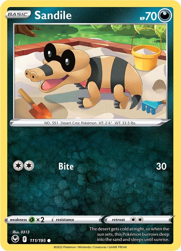 Sandile (111/195) [Sword & Shield: Silver Tempest] | Shuffle n Cut Hobbies & Games