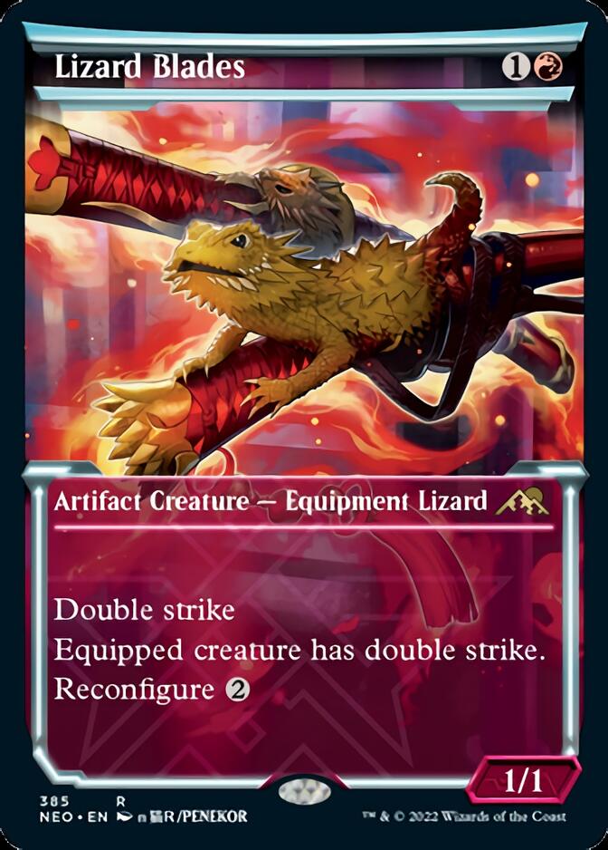 Lizard Blades (Showcase Soft Glow) [Kamigawa: Neon Dynasty] | Shuffle n Cut Hobbies & Games