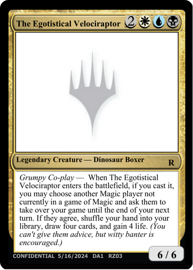 The Egotistical Velociraptor [Mystery Booster 2 Playtest Cards] | Shuffle n Cut Hobbies & Games