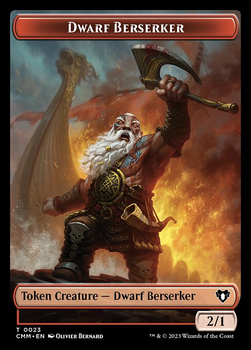 Elemental (0026) // Dwarf Berserker Double-Sided Token [Commander Masters Tokens] | Shuffle n Cut Hobbies & Games