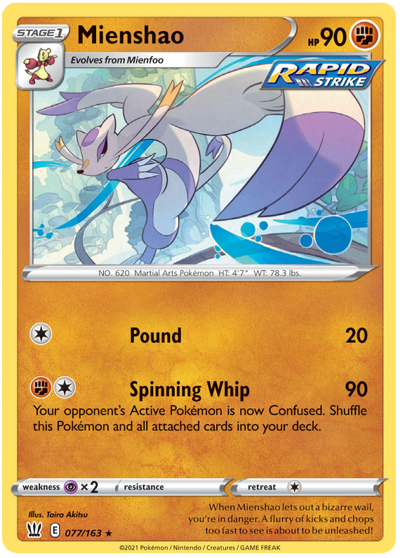 Mienshao (077/163) [Sword & Shield: Battle Styles] | Shuffle n Cut Hobbies & Games