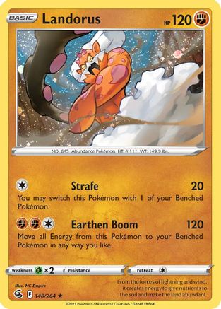 Landorus (148/264) (Cosmos Holo) [Sword & Shield: Fusion Strike] | Shuffle n Cut Hobbies & Games