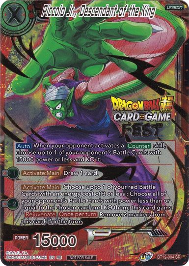 Piccolo Jr., Descendant of the King (Card Game Fest 2022) (BT12-004) [Tournament Promotion Cards] | Shuffle n Cut Hobbies & Games