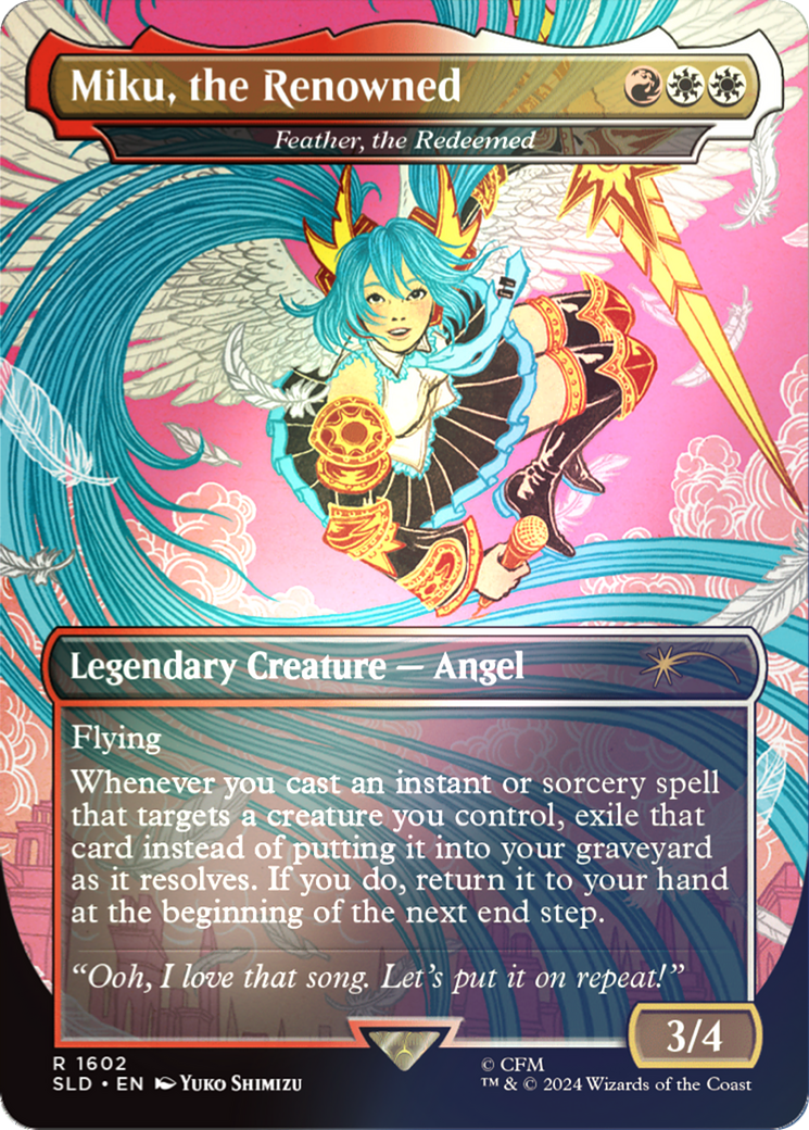 Miku, the Renowned - Feather, the Redeemed (Rainbow Foil) [Secret Lair Drop Series] | Shuffle n Cut Hobbies & Games