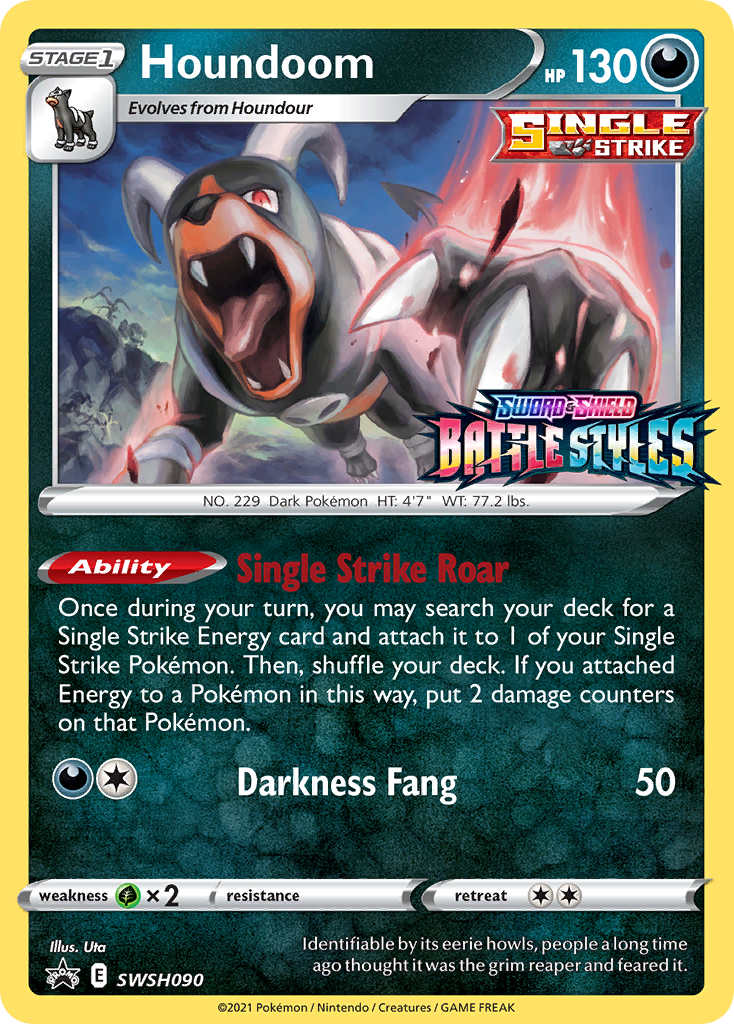 Houndoom (SWSH090) (Prerelease Promo) [Sword & Shield: Black Star Promos] | Shuffle n Cut Hobbies & Games