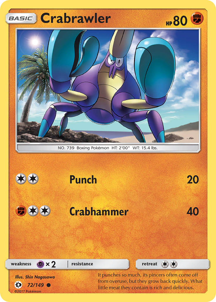 Crabrawler (72/149) [Sun & Moon: Base Set] | Shuffle n Cut Hobbies & Games