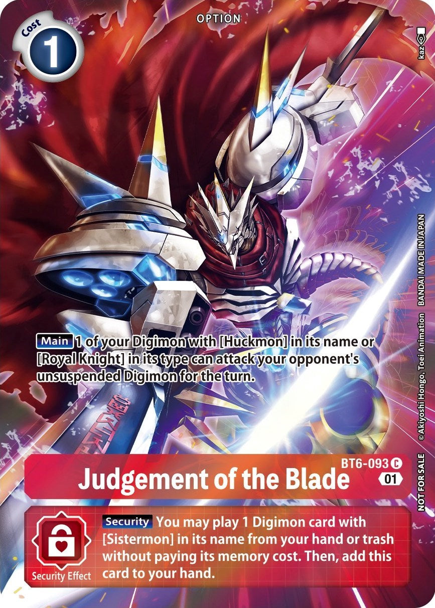 Judgement of the Blade [BT6-093] (Premium Deck Set) [Double Diamond Promos] | Shuffle n Cut Hobbies & Games