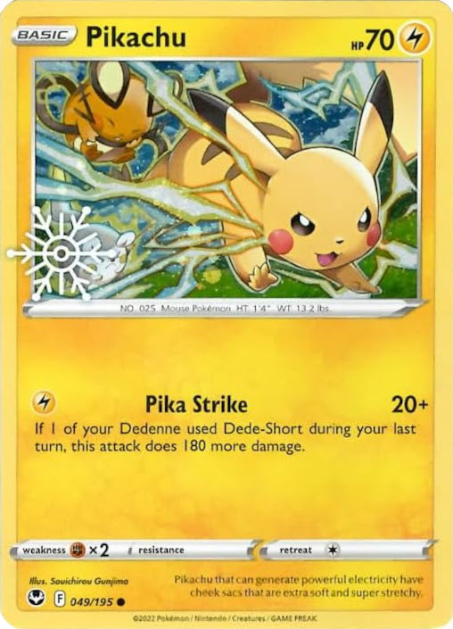 Pikachu (049/195) (Holiday Calendar) [Sword & Shield: Silver Tempest] | Shuffle n Cut Hobbies & Games