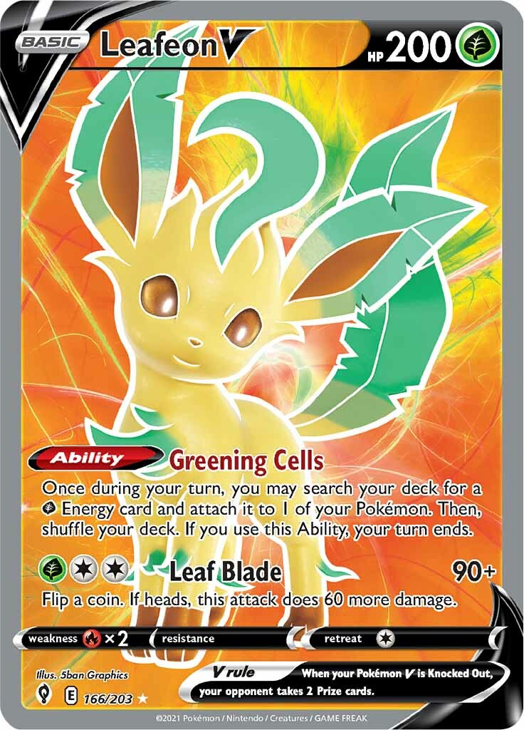 Leafeon V (166/203) [Sword & Shield: Evolving Skies] | Shuffle n Cut Hobbies & Games