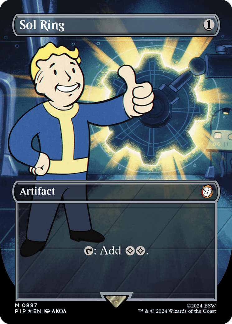 Sol Ring (Borderless) (Surge Foil) [Fallout] | Shuffle n Cut Hobbies & Games