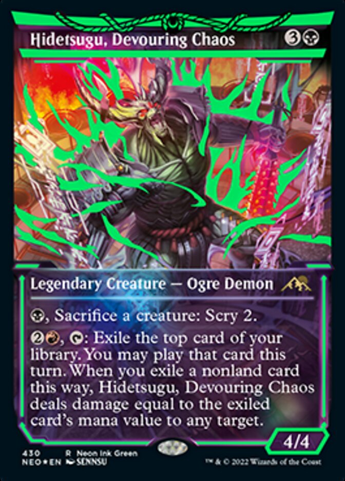 Hidetsugu, Devouring Chaos (Neon Ink Green) [Kamigawa: Neon Dynasty] | Shuffle n Cut Hobbies & Games