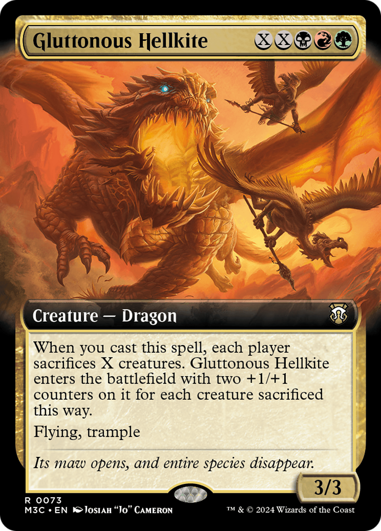 Gluttonous Hellkite (Extended Art) (Ripple Foil) [Modern Horizons 3 Commander] | Shuffle n Cut Hobbies & Games