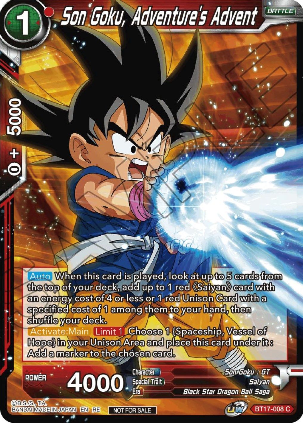 Son Goku, Adventure's Advent (Championship Selection Pack 2023 Vol.1) (BT17-008) [Tournament Promotion Cards] | Shuffle n Cut Hobbies & Games