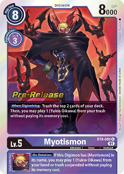 Myotismon [BT8-080] [New Awakening Pre-Release Cards] | Shuffle n Cut Hobbies & Games