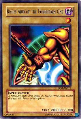 Right Arm of the Forbidden One [RP01-EN019] Rare | Shuffle n Cut Hobbies & Games